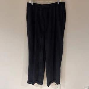 Jones New York Women’s Navy Blue Stretch Pants Plus 18W Striped Elastic Waist - Picture 1 of 4