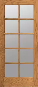 10 Lite Red Oak Clear Tempred Glass Stain Grade Solid Interior Wood French Doors - Picture 1 of 9