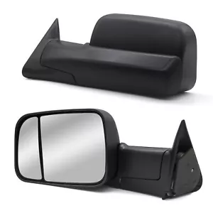 Towing Mirrors Manual Fold For 1999 Dodge Ram 1500 2500 3500 Left Right Black - Picture 1 of 10