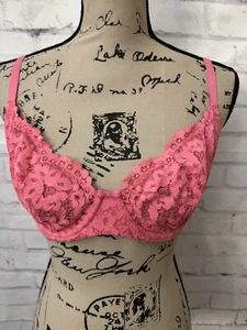Victoria's Secret Bra 34DD Body By Victoria Unlined Demi Pink Lace Lingerie - Picture 1 of 9