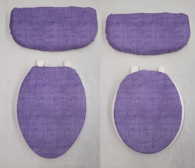 Искусственная мешковина сиденье унитаза крышка и бак чехол комплект (8 цветов в наличии) - Изображение 1 из 2