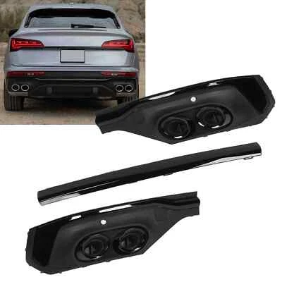 Rear Tail Exhaust Muffler Pipes Lip Black For Audi SQ5 Q5 Sportback 2021-2025 - Image 1 of 4