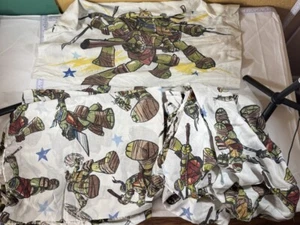 Vintage TMNT Teenage Mutant Ninja Turtles Twin Flat Sheet Jay Franco cotton - Picture 1 of 1