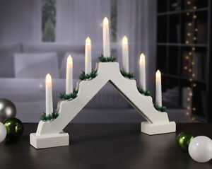 Wooden Pre-Lit Candle Bridge Arch Window Christmas Tree Decoration Light Xmas 