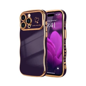 LCHULLE for iPhone 14 Pro Max Case for Women Girls, Cute Wave Frame Curly Sha... - Photo 1 sur 8