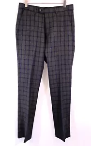 Pair Of Pre-Loved Men's Cavani Grey & Blue Checked Trousers 32R - Picture 1 of 9