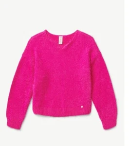 Justice Notch Neck Feather Sweater, Size M(10) Retail Price $20 - Picture 1 of 3