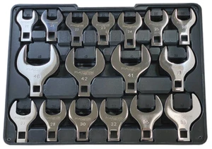METRIC 1/2" Drive Jumbo Crowfoot Wrench Set 17 PC - Picture 1 of 4