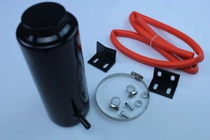 Universal BLK Radiator Coolant Aluminum Catch Tank Overflow Reservoir 800ML 0.8L - Picture 1 of 3