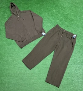 NEW Vintage Starter Sweatsuit Hoodie and Pants 2XL Boxy Relaxed Fit Blank Y2K - Picture 1 of 4