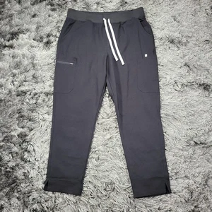 FIGS Scrub Pants Womens 2XL Black Technical Collection Cargo Drawstring Pockets - Picture 1 of 24
