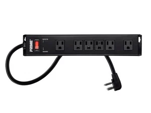6 Outlet Metal Surge Protector Power Strip with 15ft Cord, 1150 Joules, Black - Bild 1 von 5
