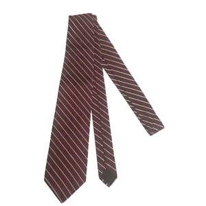 Brooks Brothers Makers Merchants Maroon White Striped Neck Tie 59”x3.25” - Picture 1 of 6