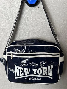 Robin Ruth New York Original Umhängetasche Vinyl Farbe Blau Neu mit Etikett - Bild 1 von 20