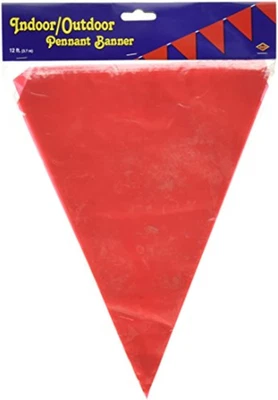 Banderín rojo interior/exterior, decoración de pared de fiesta deportiva y cumpleaños, 11 Foto 1 de 3