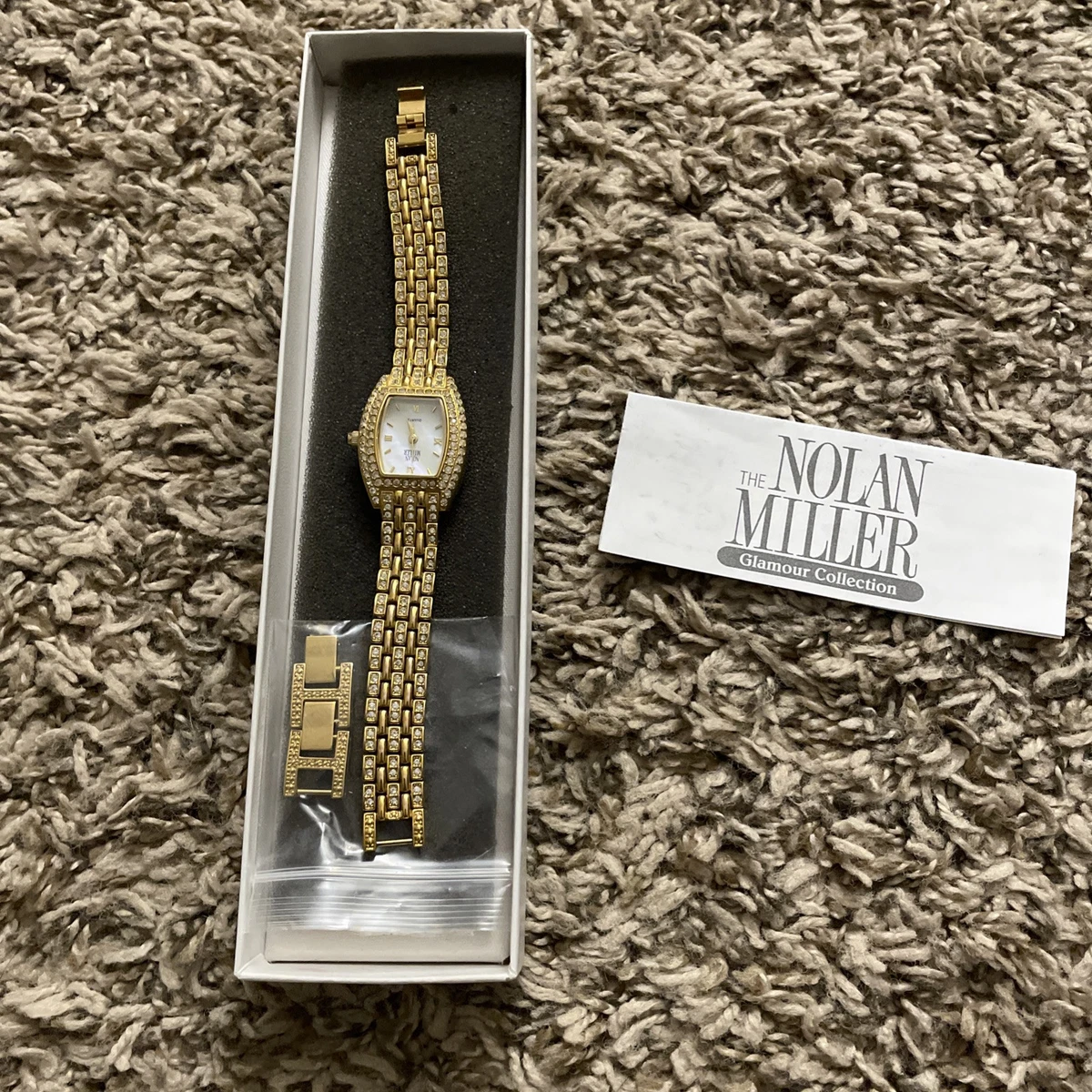 Nolan Miller Glamour Collection Gold Tone & Stones Watch | eBay display picture 2