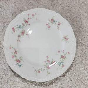 Theodore Haviland New York Juliet 8.5" Salad Plate Pink Roses Blue Bows No Chips - Picture 1 of 5