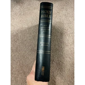 Vintage 2000 New American Standard bible black premium leather cover Giant Print - Picture 1 of 7