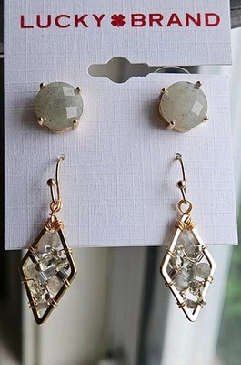 Juego de pendientes piedra verde Lucky Brand Foto 1 de 4