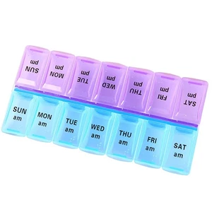 FENGZIZH Pill Boxes 7 Day 2 Times a Day Travel Pill Box Organizer,Moistureproof, - Picture 1 of 5
