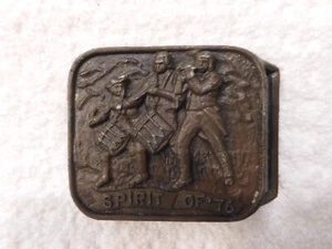VINTAGE 1970s **SPIRIT OF '76** BICENTENNIAL ARTWORK BELT BUCKLE - Picture 1 of 2