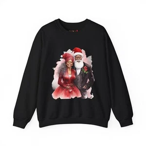 Schwarzer Weihnachtsmann Weihnachten Party Pullover Shirt Damen Herren Urlaub Pullover - Bild 1 von 20