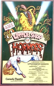 ORIGINAL LITTLE SHOP OF HORRORS LONDON CAST THEATRE SHOW CARD ~ COMEDY THEATRE - Picture 1 of 2