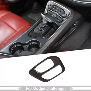 Center Gear Shift Panel Cover Trim for Dodge Challenger 2015-23 Carbon Fiber ABS - Picture 1 of 12