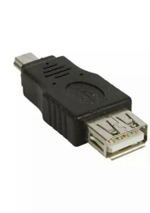 Adattatore USB 2.0 Femmina a Mini USB 5-Pin Maschio Connettore Convertitore Accoppiatore Nuovo - Foto 1 di 2