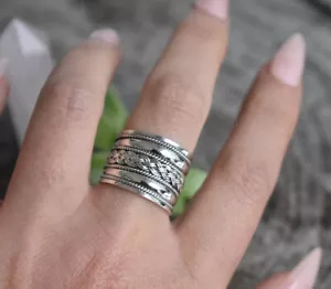 Wide Celtic 925 Sterling Silver Band & Statement Ring Handmade Ring Allsize - Picture 1 of 7