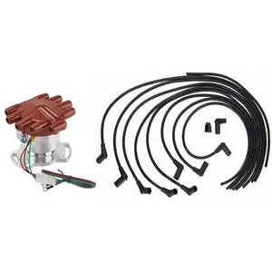3-Bolt Electronic Distributor w/ Plug Wires, Fits 1932-41 Ford Flathead - Picture 1 of 12