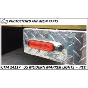 CTM 1/24 1/25 Semi Truck Red LED Style Oval Marker Lights 12x Photoetch