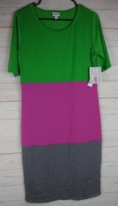 Abito donna Lularoe Julia verde, rosa e grigio taglia M nuovo con etichetta - Foto 1 di 3