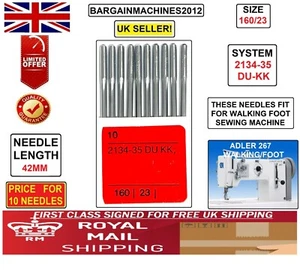 ADLER 267 WALKING FOOT 2134-35 DU KK SIZE:160/23 INDSTRIAL SEWING MACHN NEEDLE - Picture 1 of 5