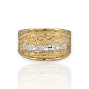 Rectangle Last Supper Ring - 10K Yellow Gold - Picture 1 of 15
