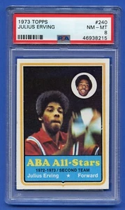 1973 JULIUS ERVING DR. J PSA 8 NM-MT GRADE TOPPS HOF SQUIRES 76'ERS (#240) RZC - Picture 1 of 3