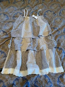 NWT Gap Kids Blue & White Smocked Sundress w/Lace Hem Girls Size XL/12 - Picture 1 of 2