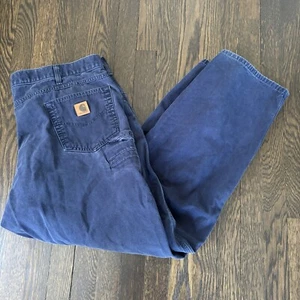 Pantaloni da lavoro Carhartt B159 Navy larghi in tela da falegname 42x32 - Foto 1 di 11