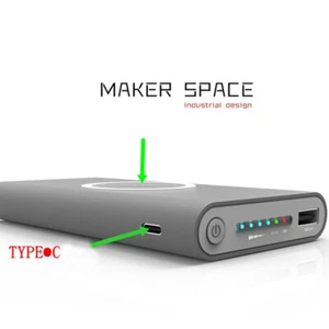 Black DIY Power Bank Case Type C Wireless Charging DIY Mobile Power DIY Mobi New - Zdjęcie 1 z 12
