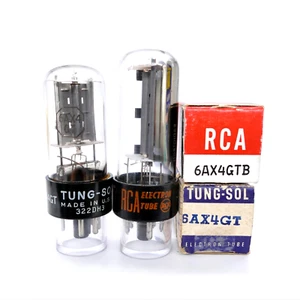 Two Excellent 6AX4GT Tubes TUNG-SOL & RCA NOS NIB Both Test Strong V-7 Results - Picture 1 of 4