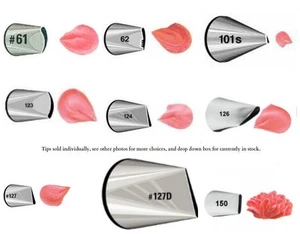 Wilton Petal Decorating Tips Tip Cake Icing Nozzle 59, 61 - Picture 1 of 18