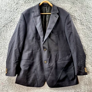 REMBRANDT Mens Blazer Jacket Size 120R Navy Blue Wool Blend Long Sleeve Collared - Picture 1 of 15
