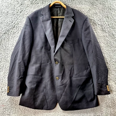 REMBRANDT Mens Blazer Jacket Size 120R Navy Blue Wool Blend Long Sleeve Collared - Image 1 of 4