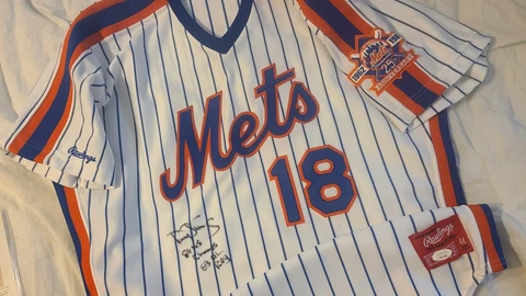 Darryl Strawberry 1986 New York Mets Authentic Rawlings Home Jersey Size 44 JSA Cover