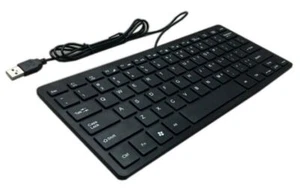 CQT 78 Schlüssel Mini Slim Leicht Kabel USB Kunststoff Schwarz Tastatur Windows 7 10 - Bild 1 von 5