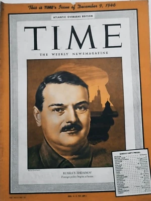 TIME MAGAZINE DECEMBER 1946 " Andrei Zhdanov Doctrine Russian , BULGANIN ... " - Image 1 of 2