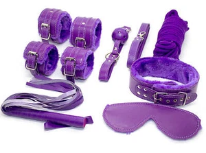 10-Piece Plush Lined Adjustable Restraint Kit with Rope & Accessories for Couple - Picture 1 of 2