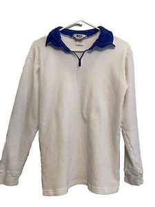 REI Vintage Tag Quarter Zip White And Blue Long Sleeve Women’s Large Made In USA - Picture 1 of 5