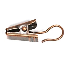 NUEVO 24 X Varilla Anillo Cortina Cortina Resorte Clips &Amp; Gancho Acero Bronceado Chapado - O - Imagen 1 de 1