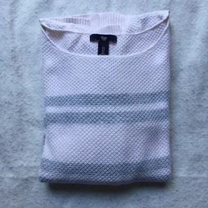 Gap Long Sleeve Striped Pullover Cotton Blend Knit Sweater Women's L (Pink/Grey) - Picture 1 of 8
